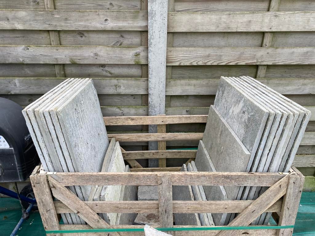 Indische leisteen tegels 60/90, Tuin en Terras, Ophalen, 5 tot 10 m², Zo goed als nieuw, Natuursteen