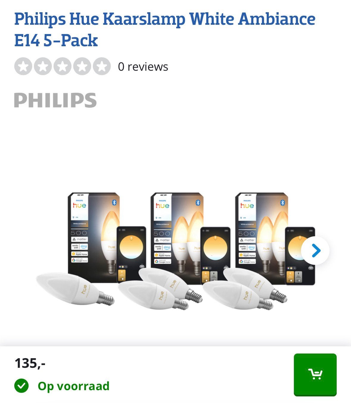 5x Philips Hue Kaarslamp White Ambiance E14, Huis en Inrichting, Lampen | Losse lampen, Ophalen of Verzenden, Zo goed als nieuw