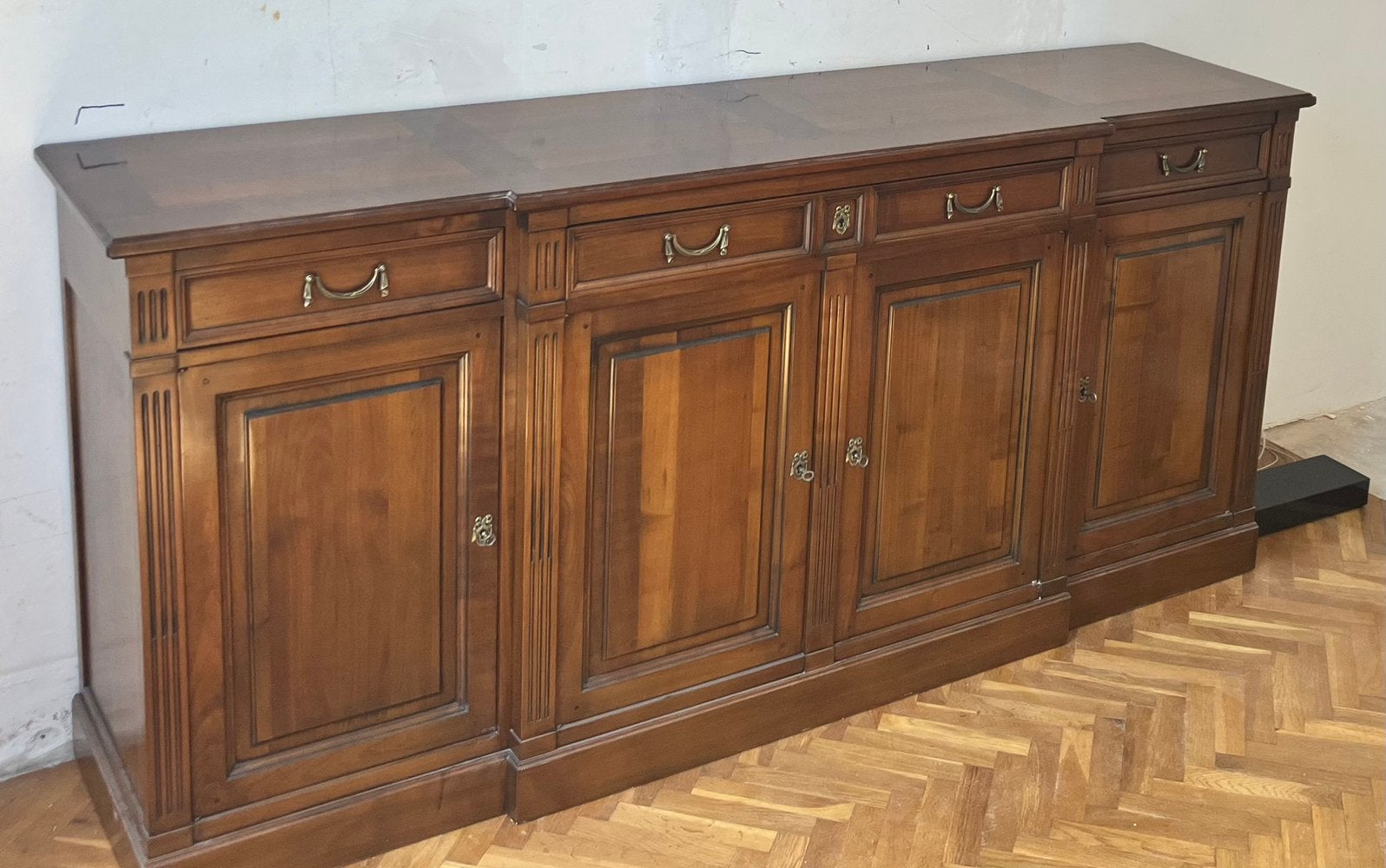 Buffet en bois de cerisier entièrement massif, Maison & Meubles, 25 à 50 cm, 200 cm ou plus, Empire, Cerisier
