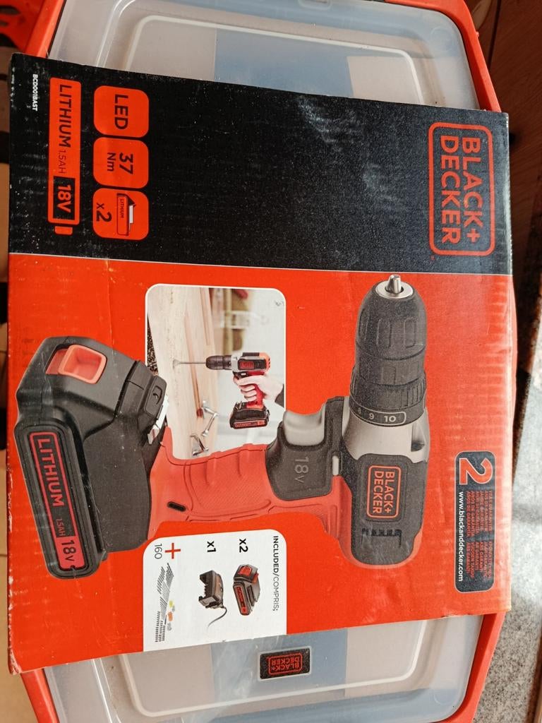 Black en Decker boormachine nieuw, Doe-het-zelf en Bouw, Ophalen, Nieuw, Boor- en Schroefmachine, Variabele snelheid