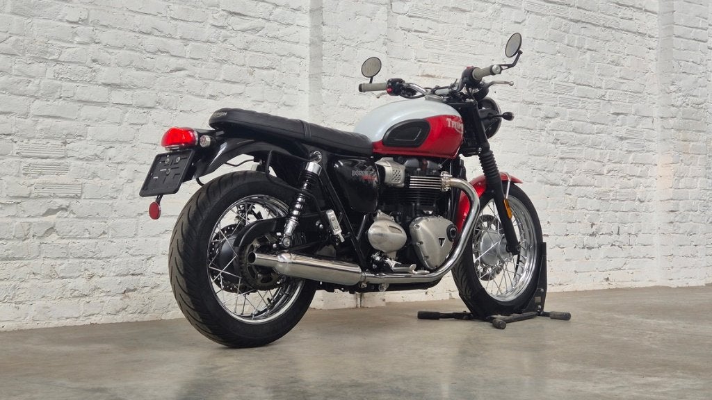 Triumph Bonneville T100 Bud Ekins 2021 TVA moto @motomobilia, Entreprise, Occasion, 2 cylindres, Permis Moto A2 minimum