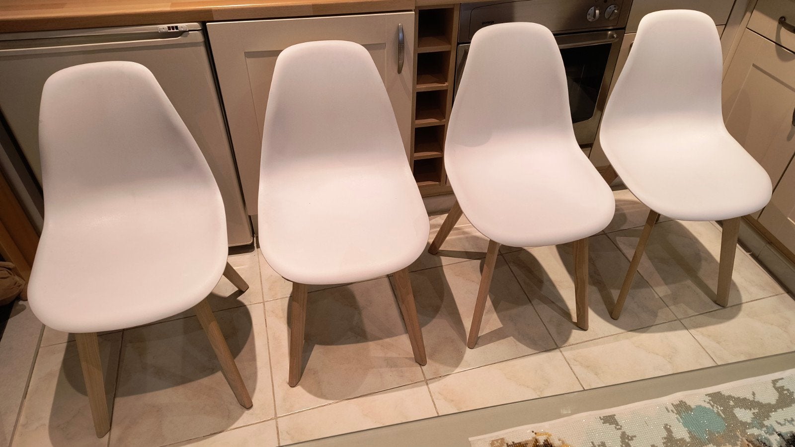 keuken stoelen., Scandinavisch, Comme neuf, Synthétique, Enlèvement