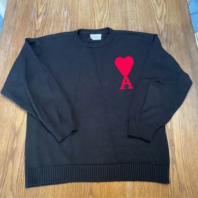 Ami Paris trui zwart – maat M – 100% katoen – goede staat, Enlèvement ou Envoi, Comme neuf, Taille 48/50 (M), Noir