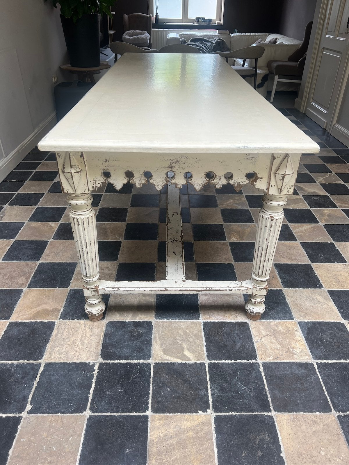 Tafel Flamant-landelijke stijl 85x245, Ophalen, Gebruikt, Eikenhout, 200 cm of meer