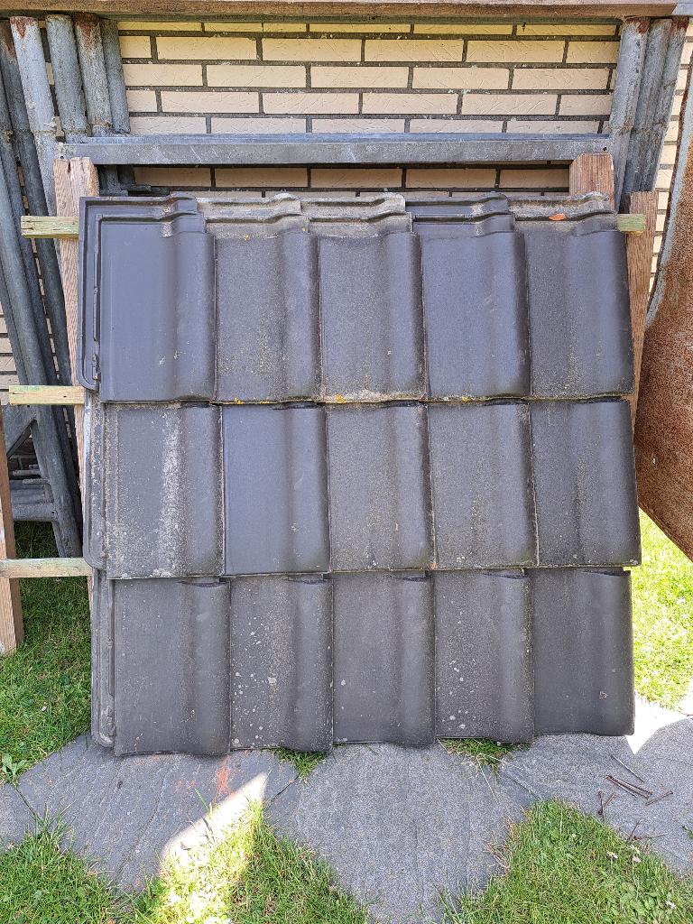 Dakpannen Schermbeck- 810 stuks - 0,25 euro/pan, Enlèvement, Utilisé, Gris, Tuiles