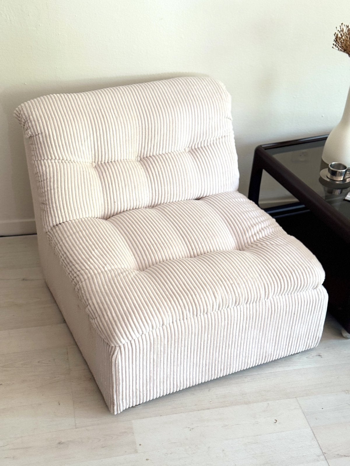 Vintage fauteuil zitelement rib jaren 70, Ophalen of Verzenden, Zo goed als nieuw