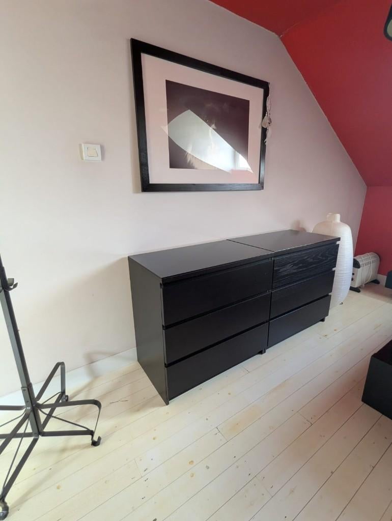 Malm ladekast, 3 ou 4 tiroirs, 150 à 200 cm, Comme neuf, Modern