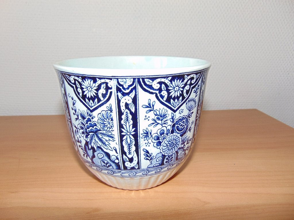 Bloempot Delfts Blauw 14 x 11 cm, Rond, Ophalen of Verzenden, Zo goed als nieuw, Aardewerk