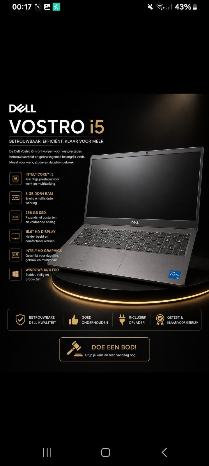 dell vostro i5 intel core, Enlèvement ou Envoi