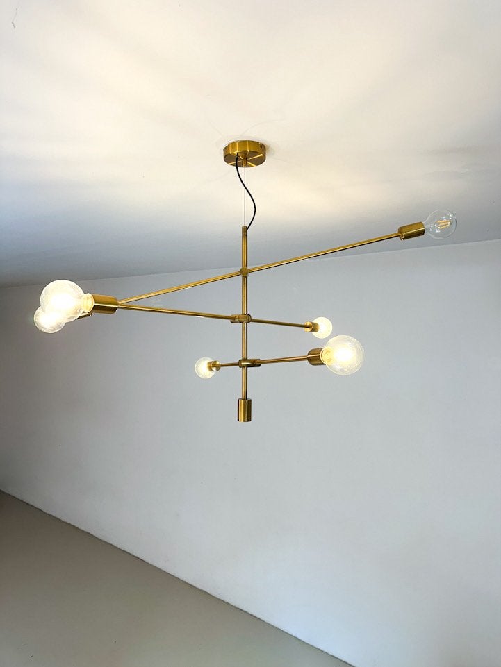 Moderne Hanglamp met 6 lichtpunten, Ophalen, Zo goed als nieuw