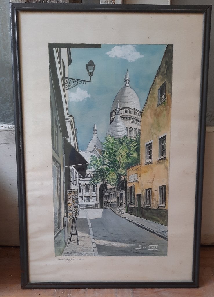 Originele Aquarel Parijs Sacré-Cœur – Jean Tytgat (1965), Ophalen, Gedateerd, Stads- / dorpsgezicht, Klassiek