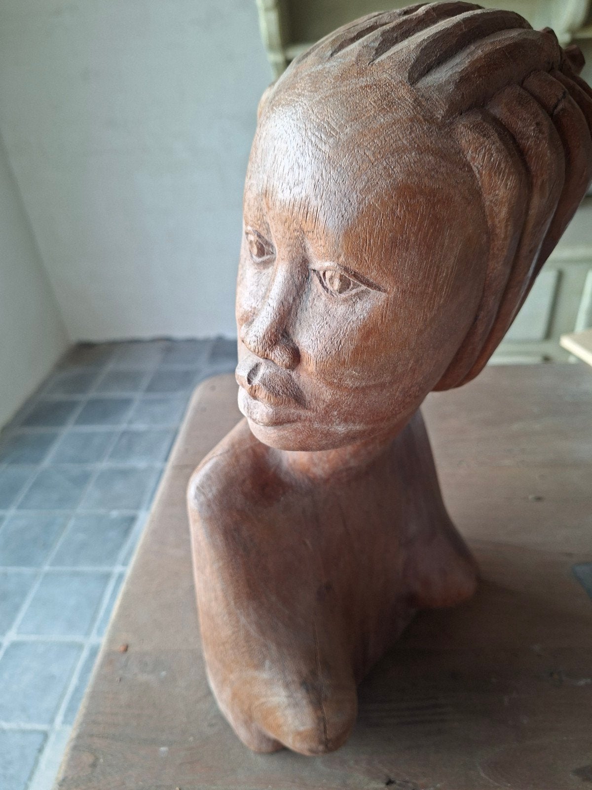 Afrikaans handgemaakt houten buste, Ophalen, Handgemaakt, Beeld
