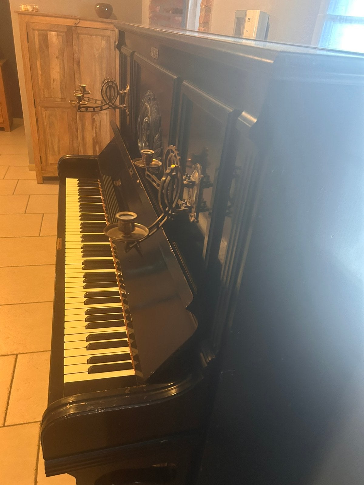 Buffetpiano, Ophalen, Gebruikt, Zwart