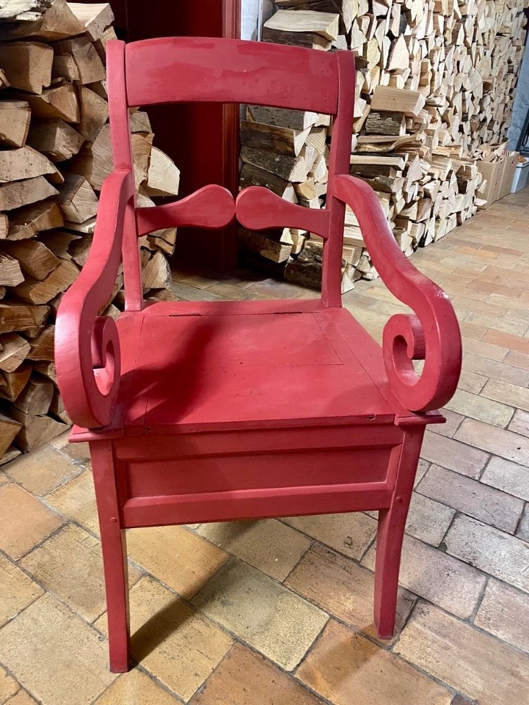 Prachtige VINTAGE PIERCED STOEL in geverfd hout, Ophalen