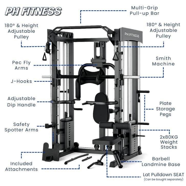 PH Fitness All-in-One Power Rack - Home Gym 160KG, Sports & Fitness, Enlèvement ou Envoi, Neuf, Bras, Autres types