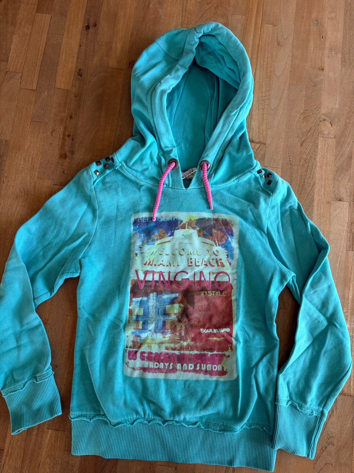 Turkoois hoodie Vingino, maat 8 jaar, Enfants & Bébés, Vêtements enfant | Taille 128, Enlèvement ou Envoi, Utilisé, Fille, Pull ou Veste