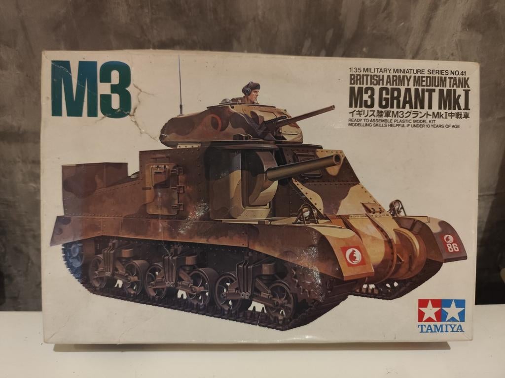Tamiya 1/35 Tank M3 Grant Mk.I-model - originele editie, Ophalen of Verzenden, Tamiya