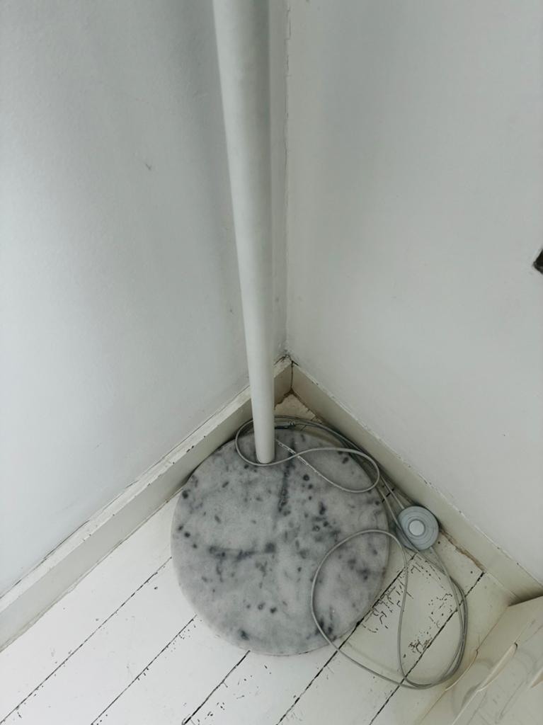 Design wit staanlamp, Ophalen, Gebruikt, Metaal, Modern