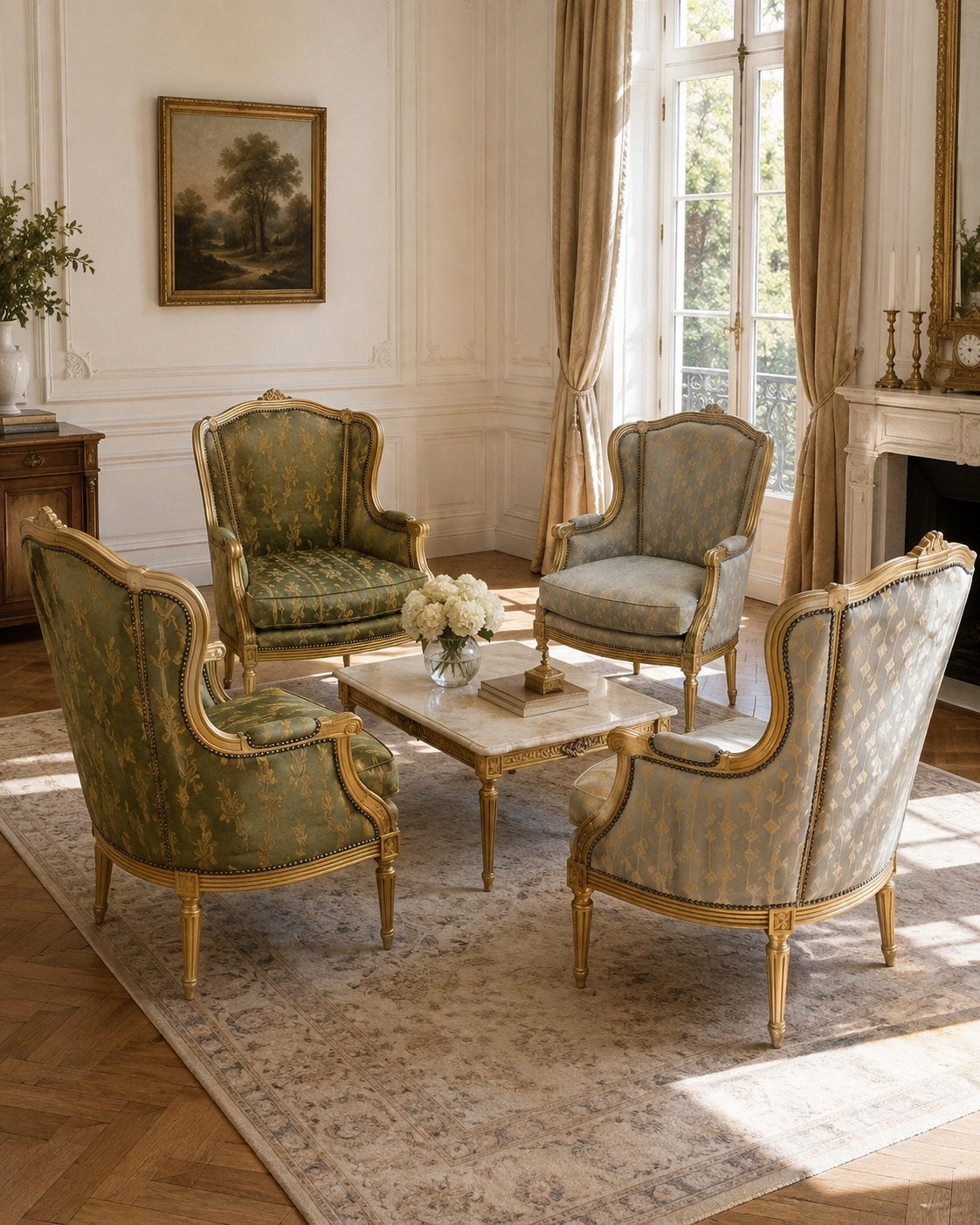Superbe ensemble de 4 fauteuils Louis XV , vendu par unité, Enlèvement