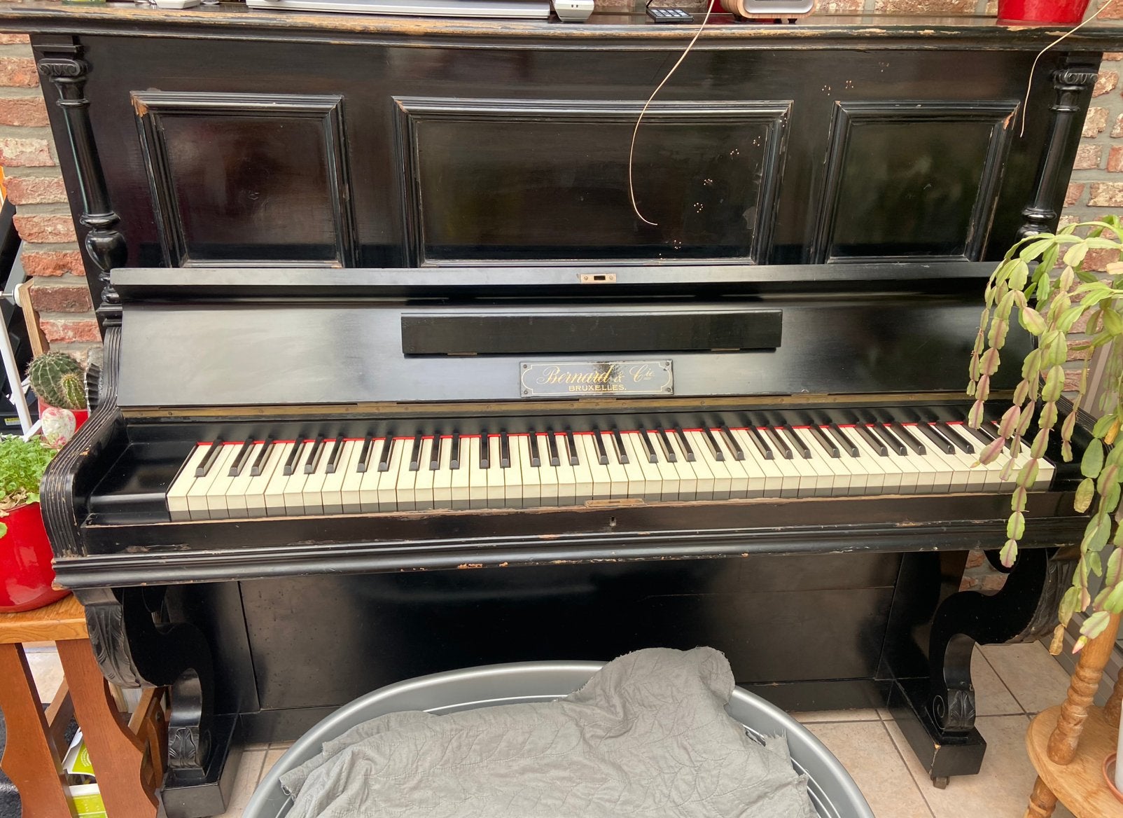 Zwarte Piano Bernard & Gie.  Brussels, Ophalen, Gebruikt, Zwart, Piano