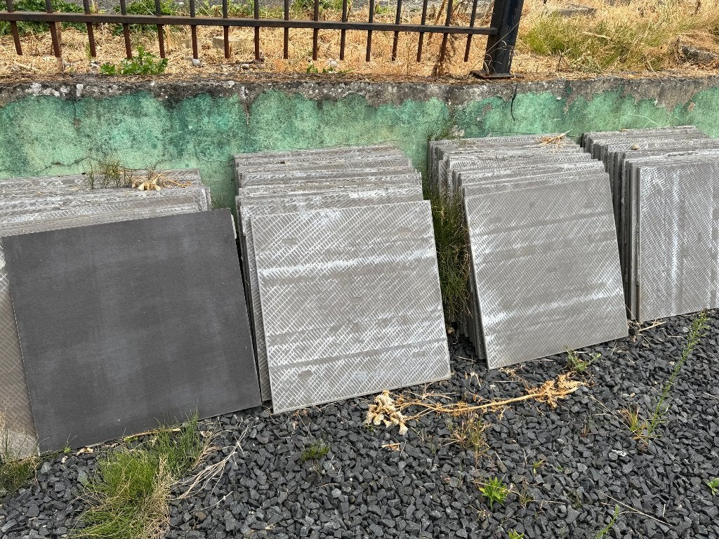 Keramische tegel antraciet 60x60 (70 stuks), Ophalen, Gebruikt, Vloertegels