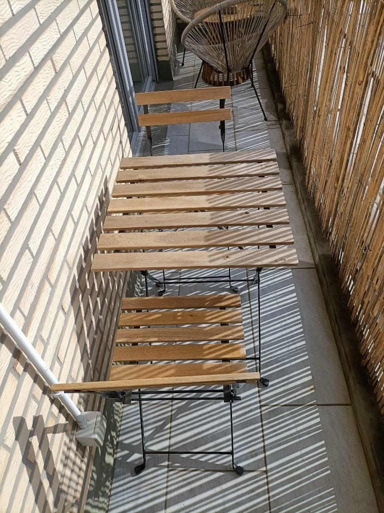 Table + 2 chaises bistrot, Enlèvement, Utilisé, Bois