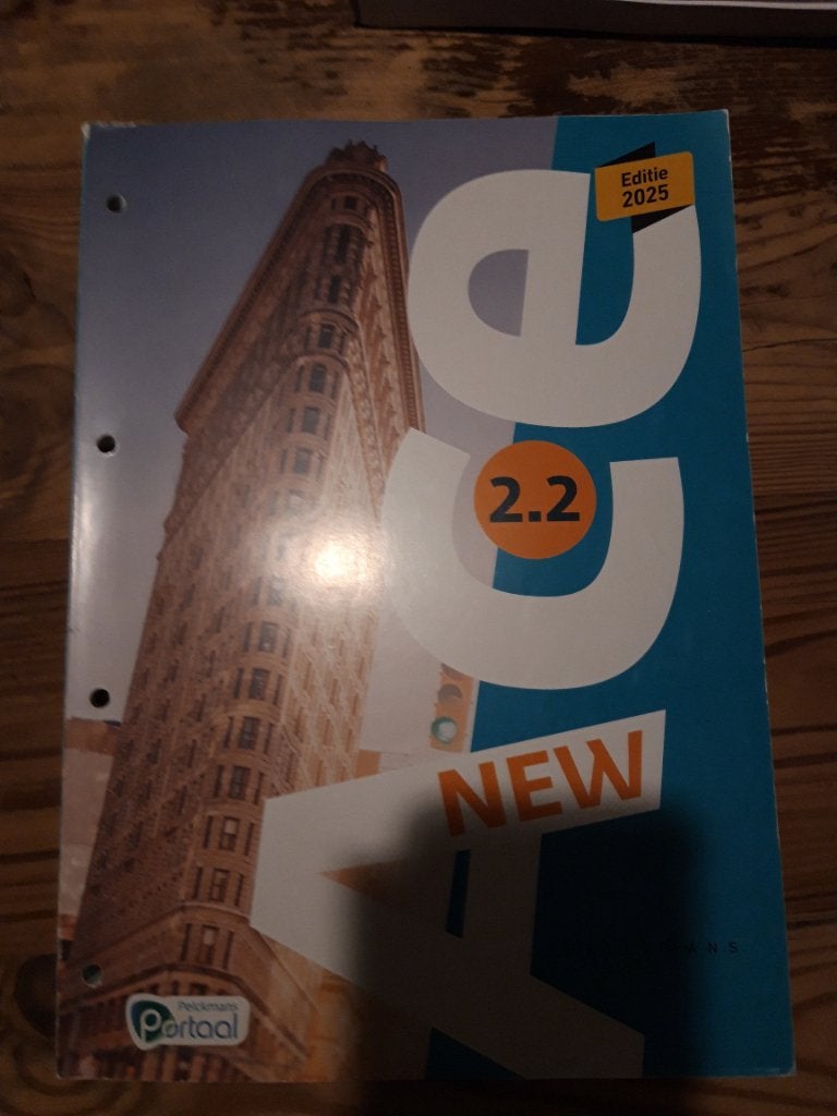 Engels werkboek new ace 2.2 editie 2025, Boeken, Schoolboeken, Ophalen of Verzenden, Zo goed als nieuw, ASO, Engels