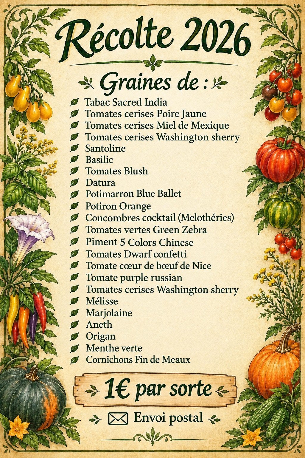 graines reproductives, Jardin & Terrasse, Enlèvement ou Envoi, Printemps, Plein soleil, Graine