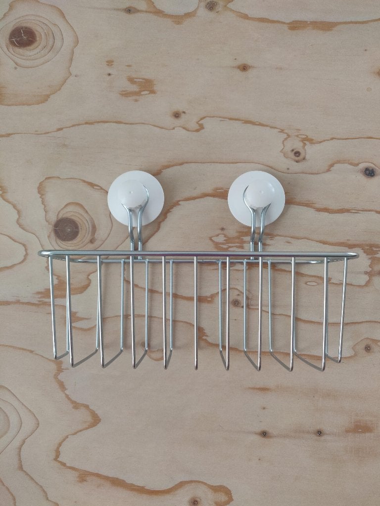 Douchemandje, Huis en Inrichting, Badkamer | Badtextiel en Accessoires, Zo goed als nieuw, Douche-accessoire, Zilver, Ophalen