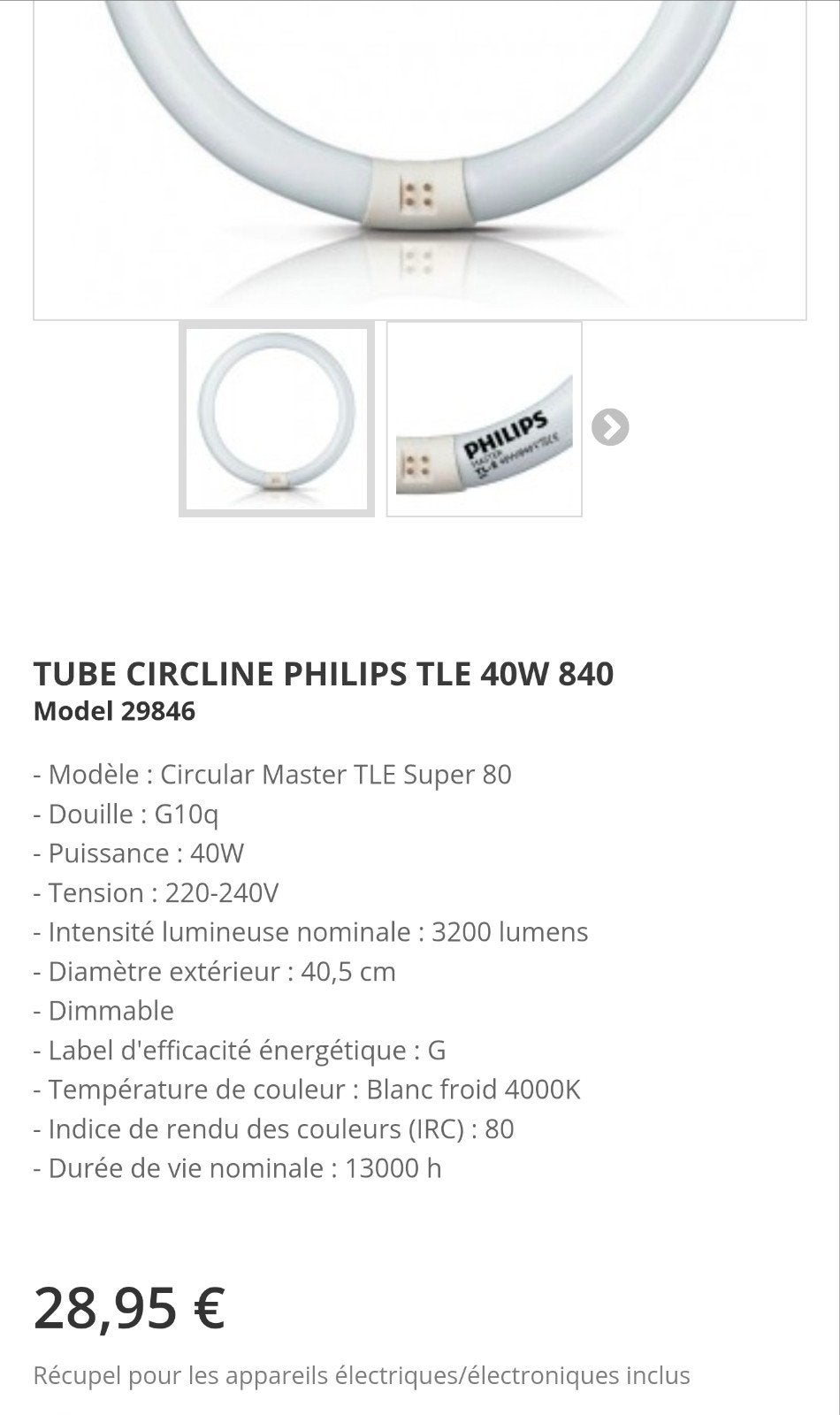 Lot de 12 néons circulaires PHILIPS de 40w, Maison & Meubles, Enlèvement, Neuf, Philips, Tube fluorescent