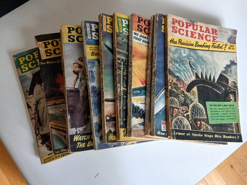 12 magazines Popular Sciences de 1943 / militaire, Enlèvement