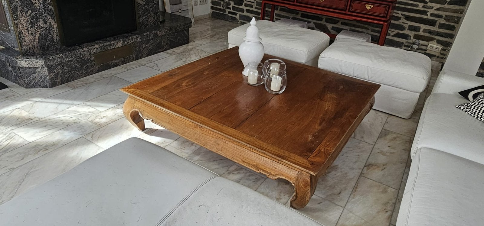 Table de salon en teck, Maison & Meubles, Enlèvement, Utilisé, Teck