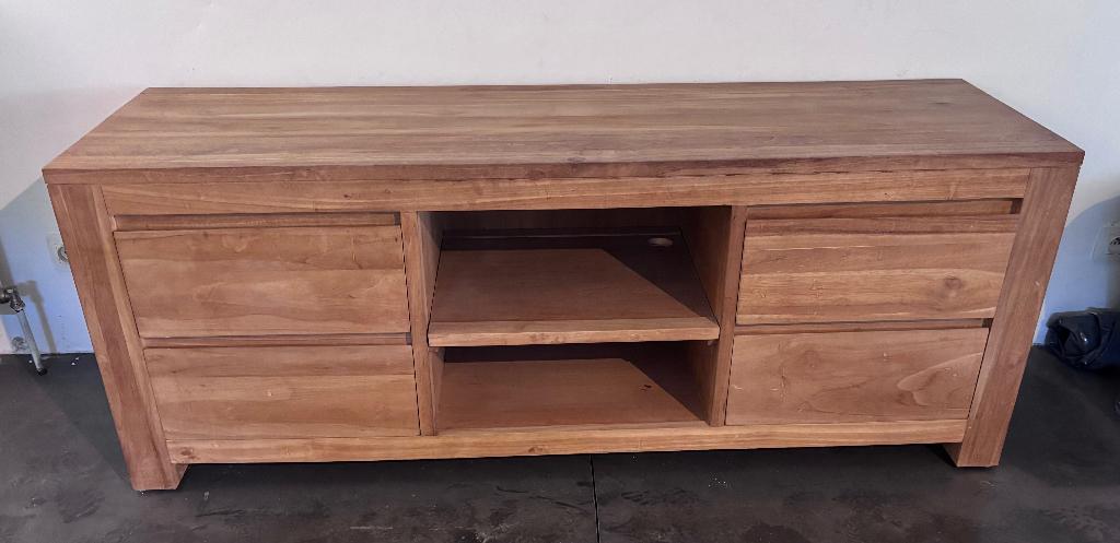 Kast teak, Huis en Inrichting, Kasten | Dressoirs, Ophalen, Met plank(en), 150 tot 200 cm, Teakhout