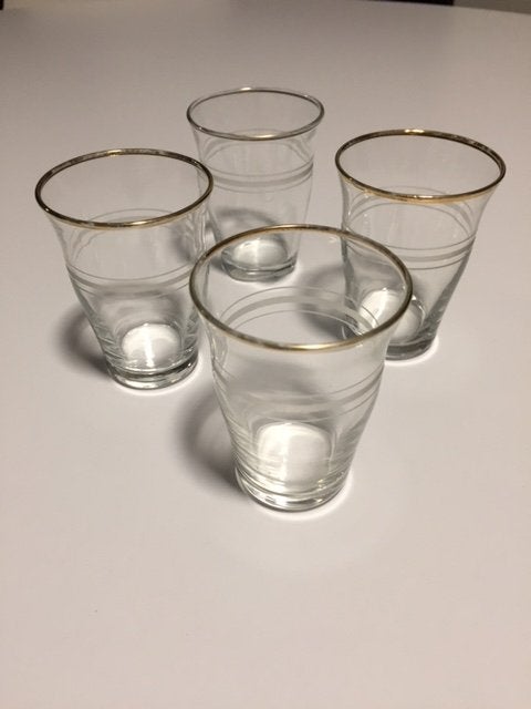 Borrelglaasjes 4 stuks, Verzamelen, Ophalen of Verzenden, Zo goed als nieuw, Borrel- of Shotglas