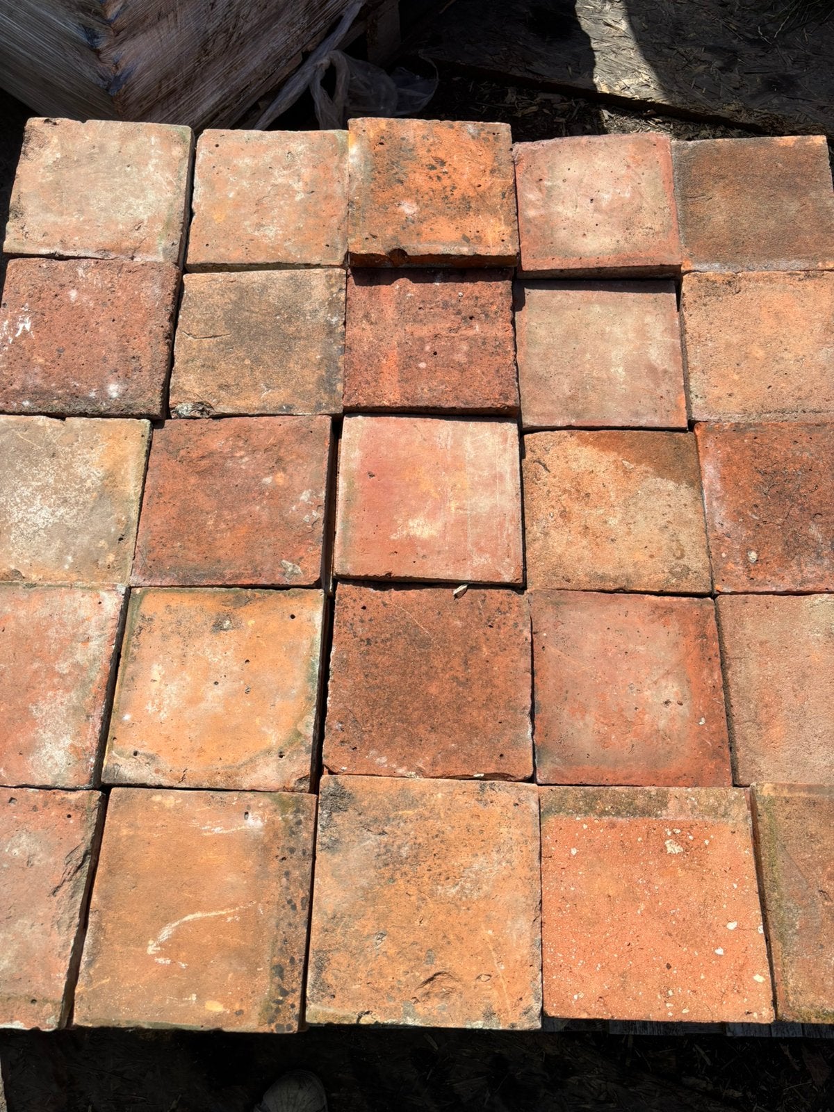 Lot antieke terracotta tegels Voor info BELLEN 0474220705, Antiek en Kunst, Ophalen