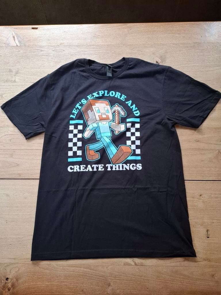 Zwart Qwertee T-shirt Block Guy (Minecraft) maat M nieuw, Kleding | Heren, T-shirts, Nieuw, Maat 48/50 (M), Zwart, Ophalen of Verzenden