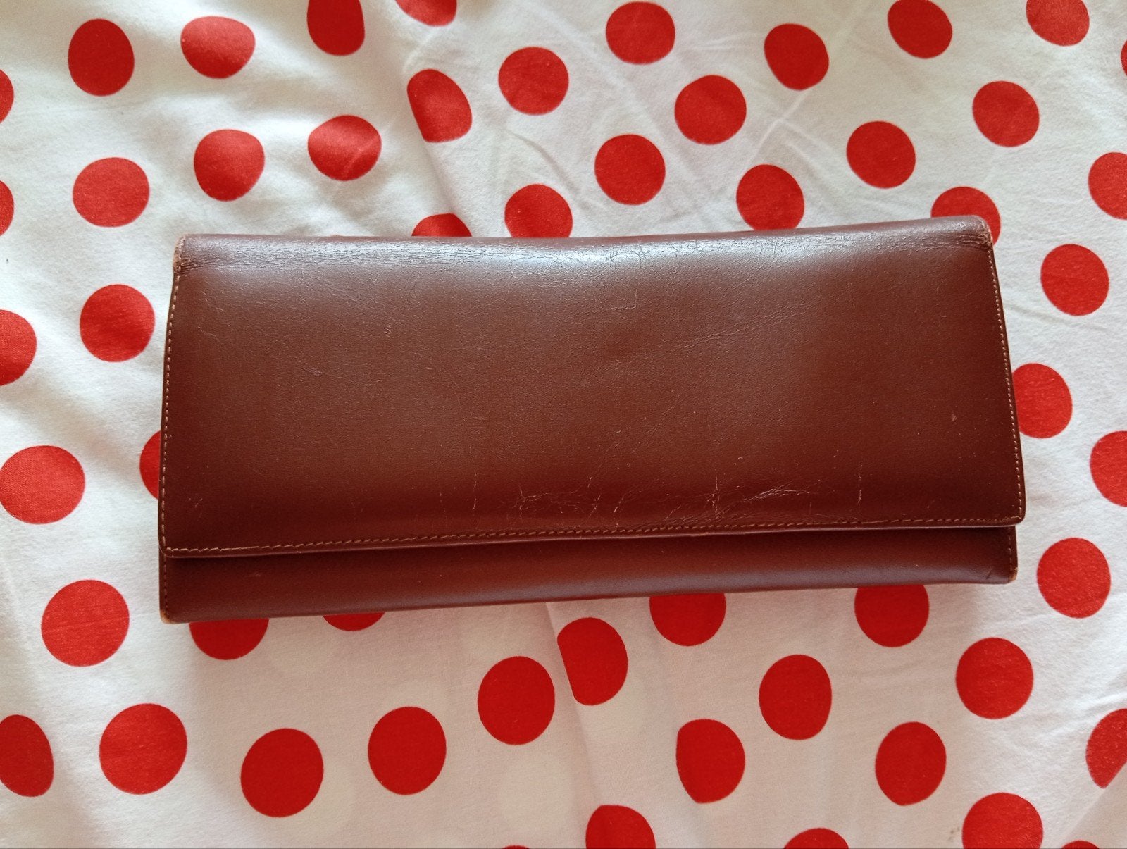 pochette en cuir marron, Enlèvement ou Envoi, Brun