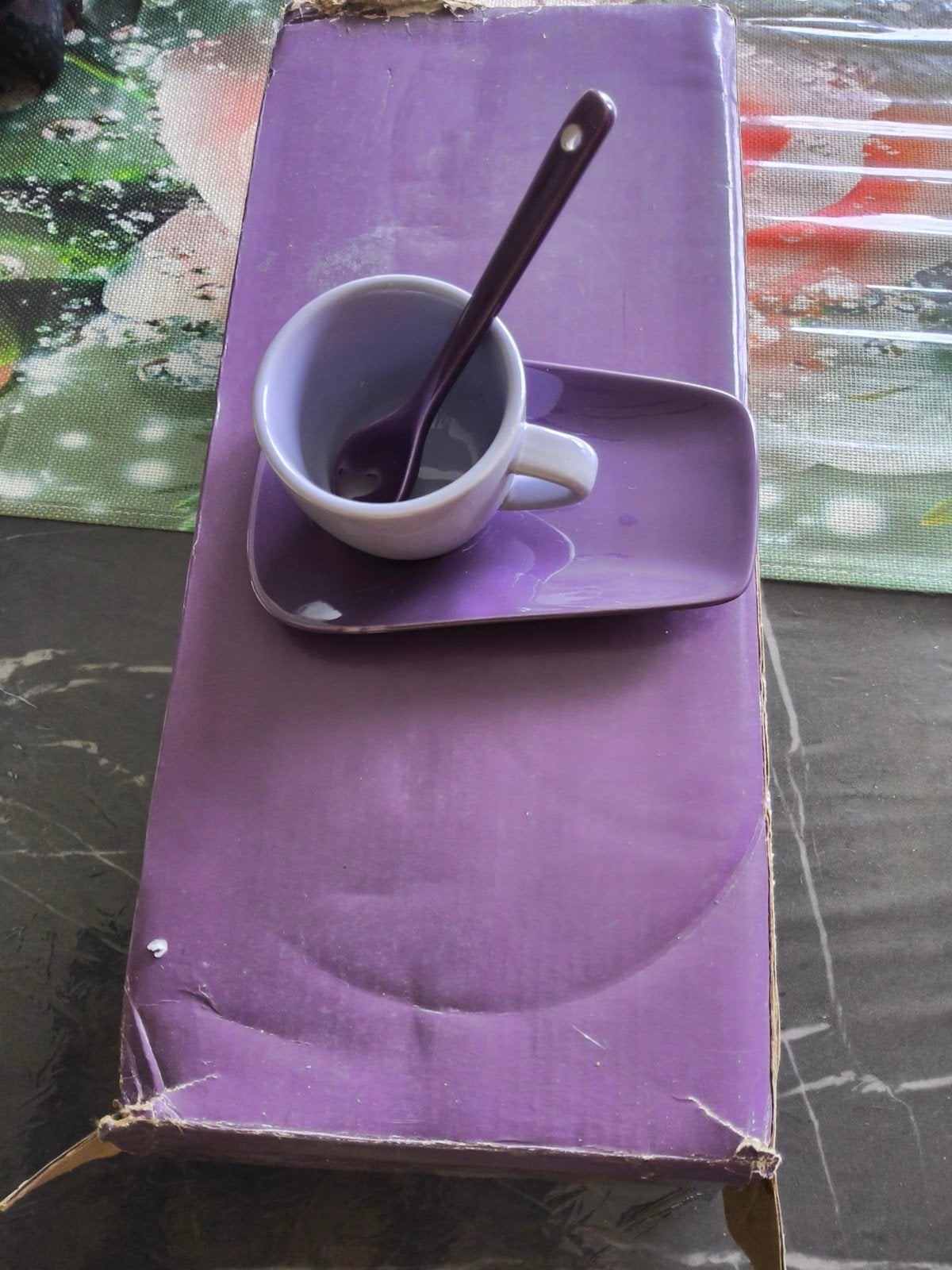 paars 6 delig servies nieuw, Ophalen, Nieuw, Modern, Porselein
