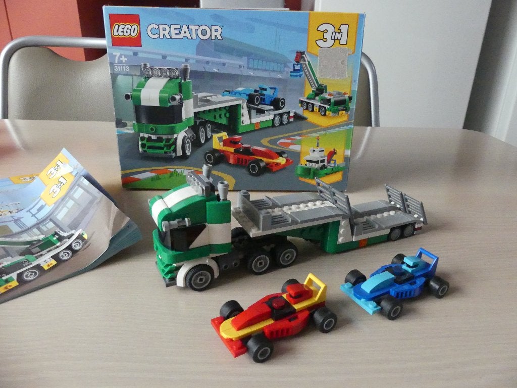 Lego Creator 3 in 1 nr. 31113 :  RACEWAGEN TRANSPORTVOERTUIG, City, Lego, Ophalen of Verzenden, Zo goed als nieuw