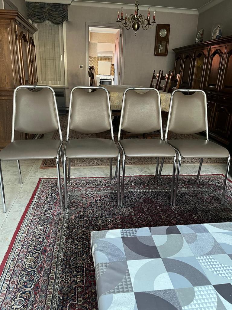 4 stoelen, Huis en Inrichting, Stoelen, Ophalen, Gebruikt, Leer