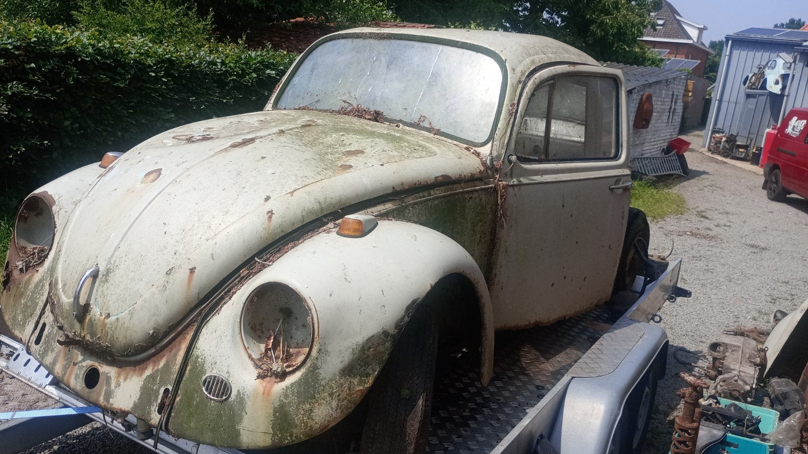 Vw kever schuurvondst, Beetle (Kever), Wit, Particulier, 2 deurs