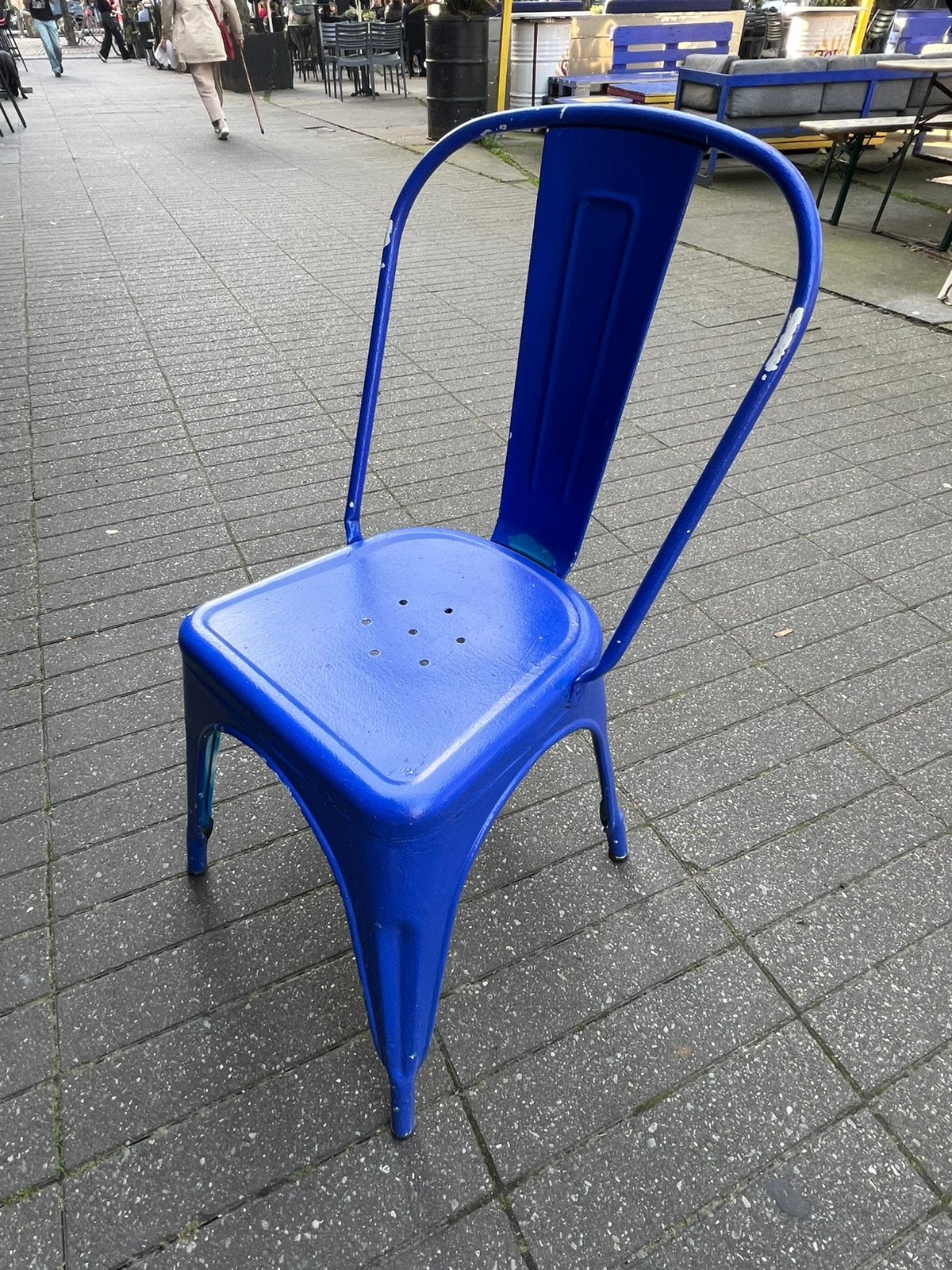 Mooie stalen stoelen. Meerdere beschikbaar., Ophalen, Gebruikt, Metaal, Stapelbaar