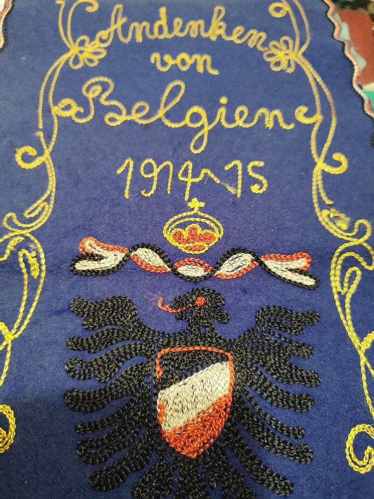 Stoffen doek souvenier Belgie WW1, Collections, Objets militaires | Général, Enlèvement ou Envoi