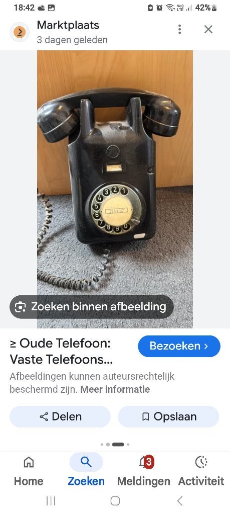 Oude telefoon zeldzaam  moet opgehangen, Télécoms, Téléphones fixes | Filaires, Enlèvement, Utilisé