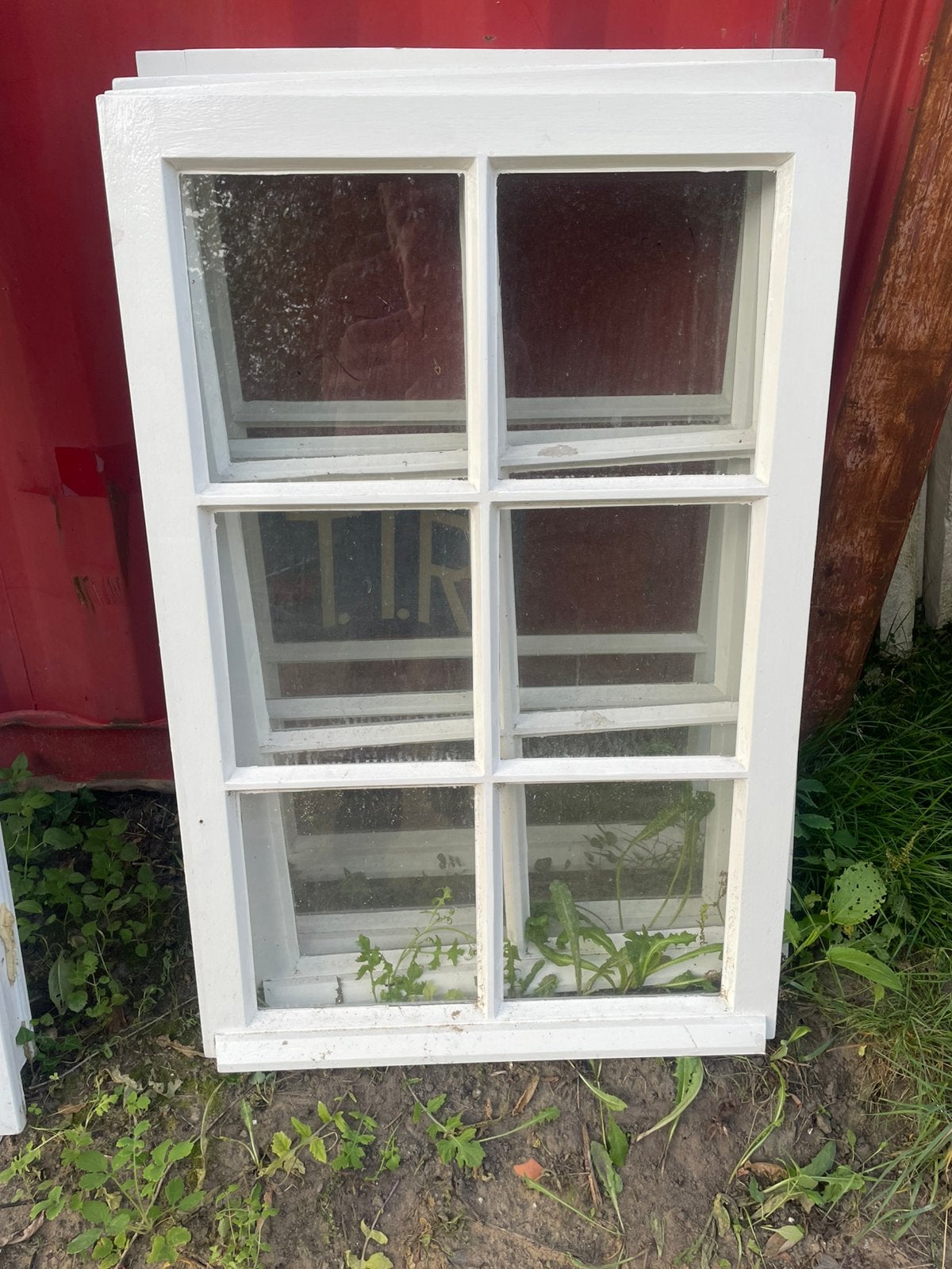 Vintage hard hout oude ramen 111x74 cm 4 stuks, Ophalen, Zo goed als nieuw, Hout