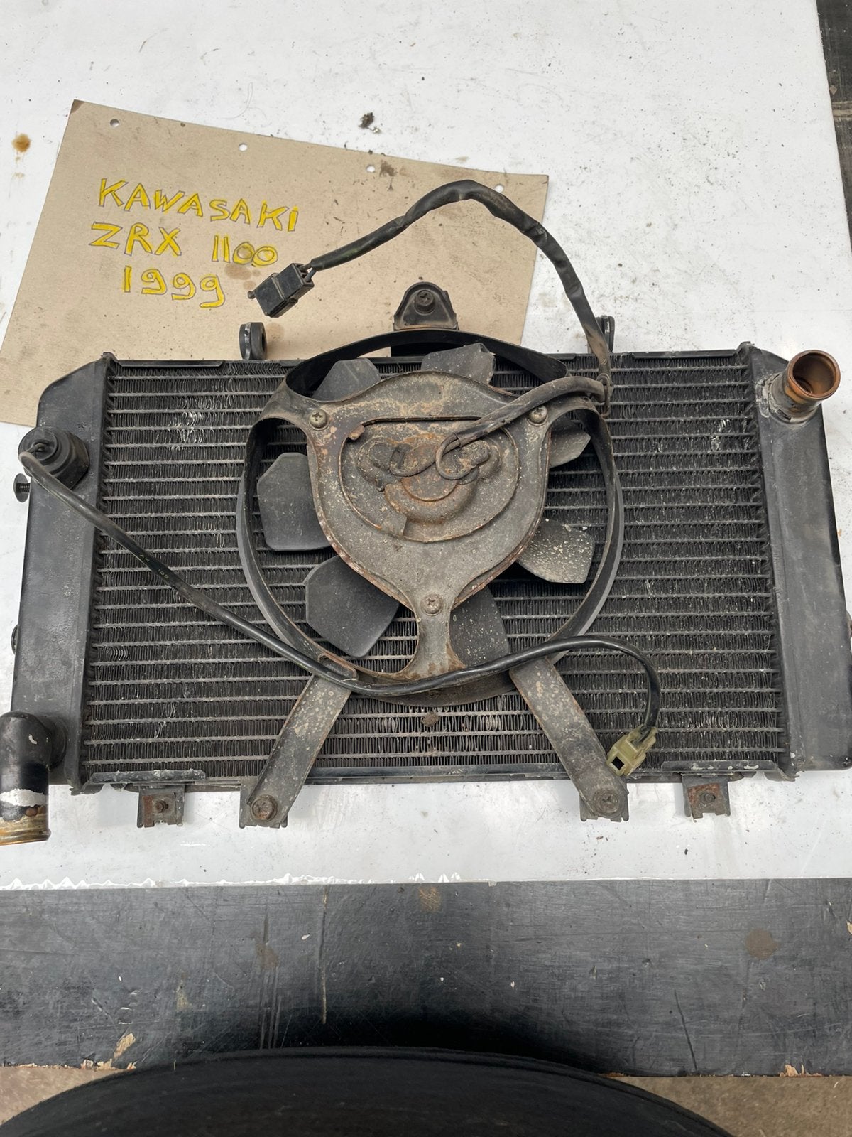 Kwasaki zrx1100 radiator met ventillator koelvloeistof, Ophalen of Verzenden, Gebruikt