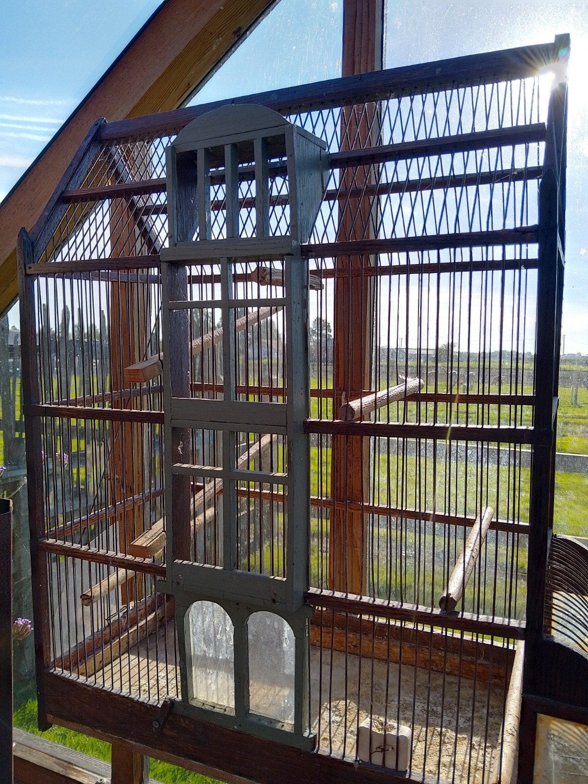 4 vogel kooien te koop., Enlèvement, Utilisé, Bois, Cage à oiseaux