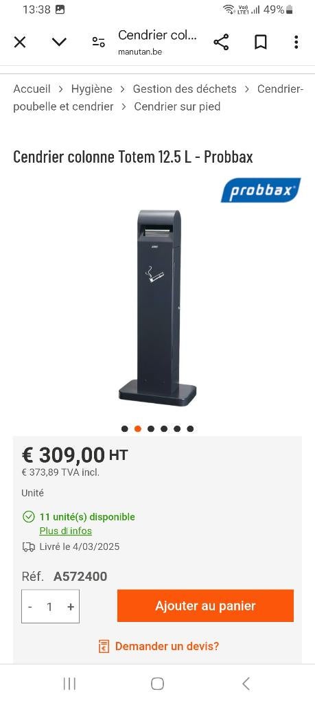 Cendrier neuf d'extérieur, Enlèvement, Neuf, Cendrier