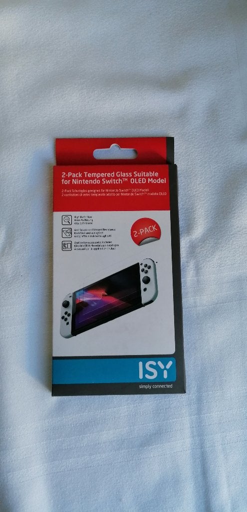 ISY screen protector 2 pack voor Nintendo Switch Oled, Consoles de jeu & Jeux vidéo, Enlèvement, Neuf, Switch OLED