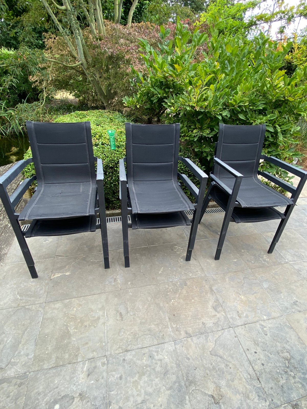 6 ALUMINIUM TUINSTOELEN, Tuin en Terras, Tuinstoelen, Ophalen, Gebruikt, Aluminium, Stapelbaar